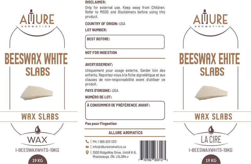 Beeswax White Slabs (USA) - Allure Aromatics