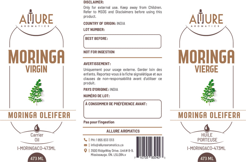 Moringa Virgin Carrier Oil - Allure Aromatics