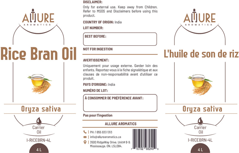 Ricebran Carrier Oil - Allure Aromatics