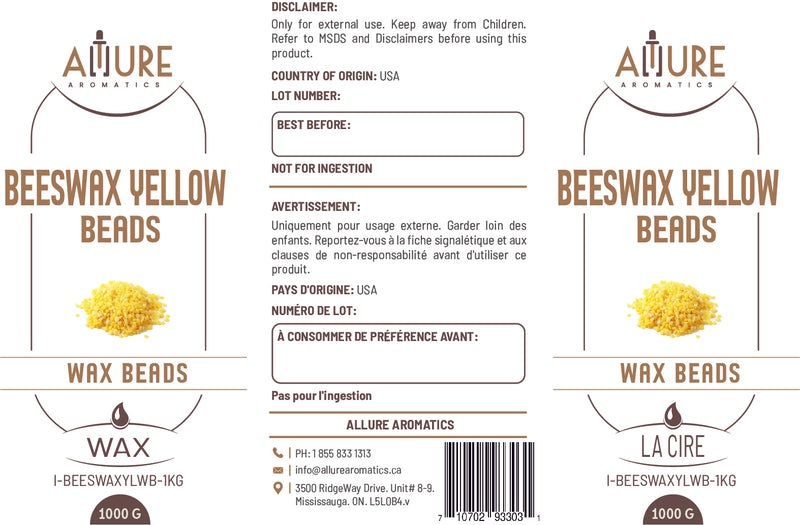 Beeswax Beads Yellow (USA) - Allure Aromatics