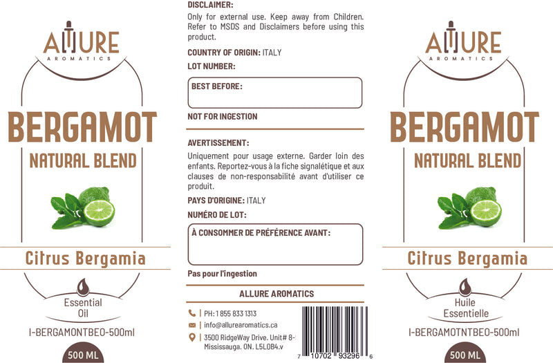 Bergamot (Natural Blend) Essential Oil - Allure Aromatics