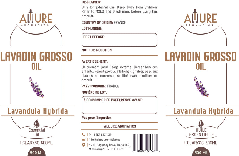 Lavandin Grosso (Lavandula hybrida) Essential Oil - Allure Aromatics