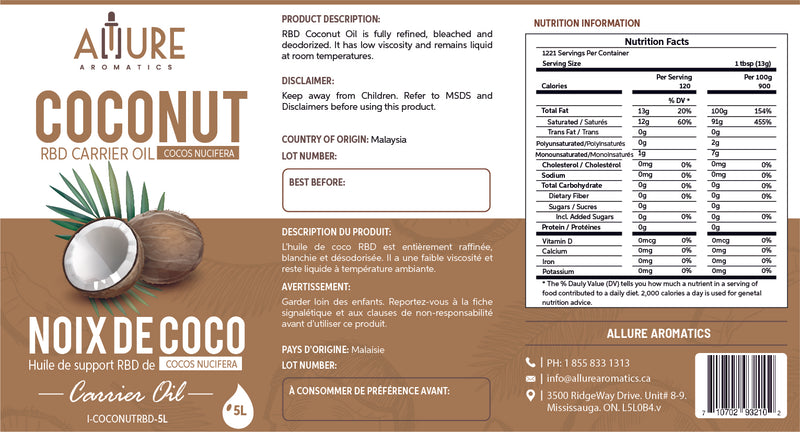 Coconut RBD Carrier Oil