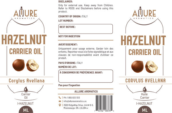 Hazelnut Carrier Oil